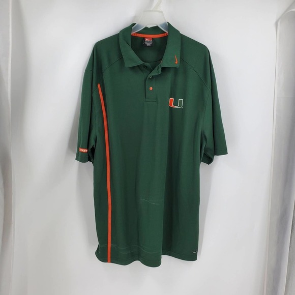 Nike team dri-fit Other - NIKE TEAM Dri-Fit Men XXL University of Miami Short Sleeve Polo Shirt